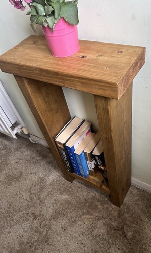 Solid wood rustic side end - wood,