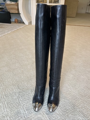 Chanel black leather - leather, high