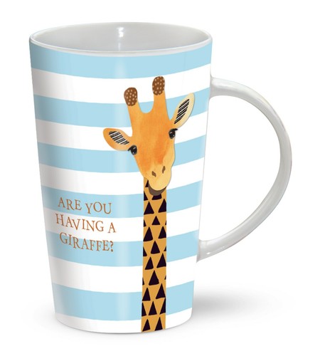Latte mug having giraffe - -, giraffe!