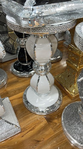 White venetian mirrored table - white,