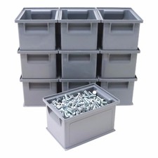 NEW 10 x HD Strong Stacking Plastic Parts Storage Bins Boxes Ideal Nuts & Bolts