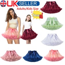 UK Girls Kids Tutu Skirt Dance Puffy Petticoat Party Dress Ballet Fluffy Layer