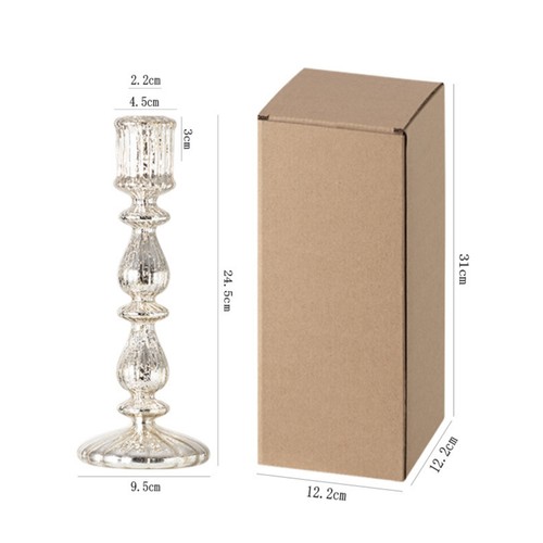 Glass candlestick shiny finish - glass,