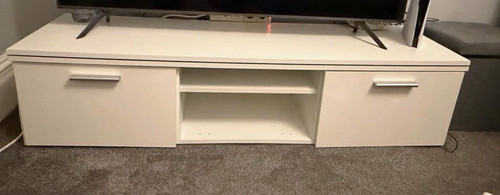 White gloss stand media - white, tv