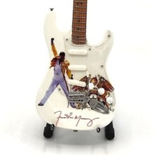 Miniature White Guitar with Stand For FREDDIE MERCURY QUEEN Display GIFT
