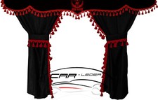 Truck curtains black red
