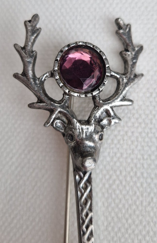 Scottish stag head brooch with - brooch,
