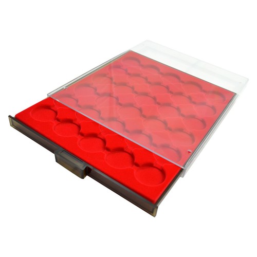 Red coin box - red, tray
