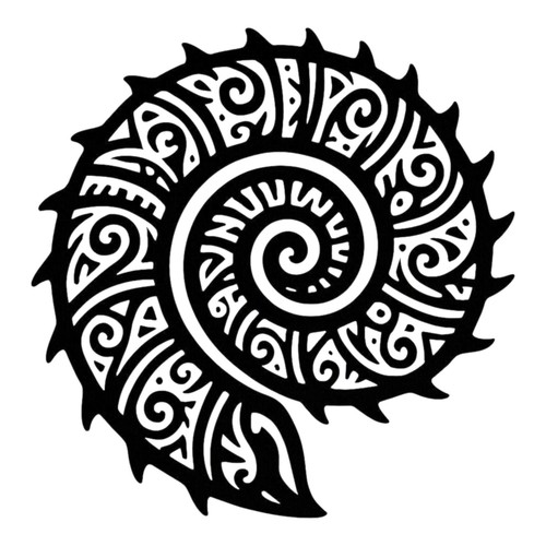 Tribal ammonite fossil vinyl - ammonite,