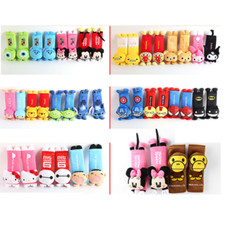 Cute Cartoon Figure Seat Belt Cover Auto Car Plush Shoulder Pad For Childs 2Pcs/