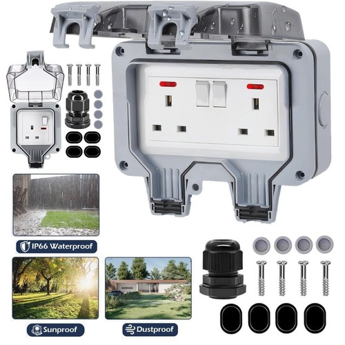 Waterproof outdoor 13a - waterproof, 1/2