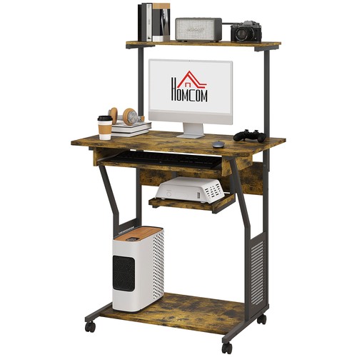 Homcom rolling computer desk - homcom,