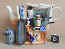Paul Cardew IRONMONGER'S MARKET STALL with DUSTBIN SUGAR BOWL Large Teapot 1994
