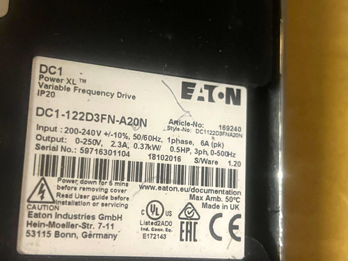 Eaton dc1 variable - variable, frequency