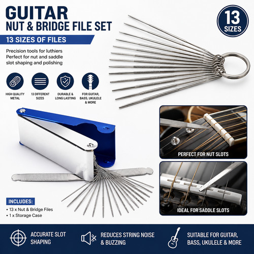 Guitar nut bridge - file, set
