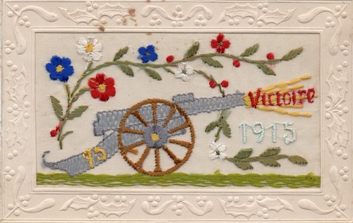 Ww1 patriotic embroidered silk - ww1,