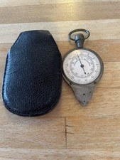 Vintage French  Map Measurer Opisometer, Depose Henri Chatelaine And Pouch