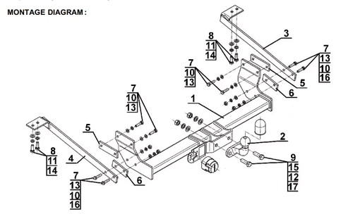 Flange neck tow bar for - flange,