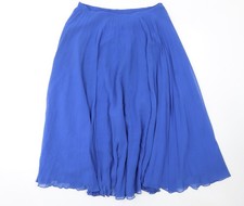 Zara Women Blue Midi Pleated