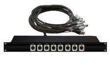 CBI 8 Ear Splitter Box Rack with 6ft/25ft Main Microphone Splitter Snake