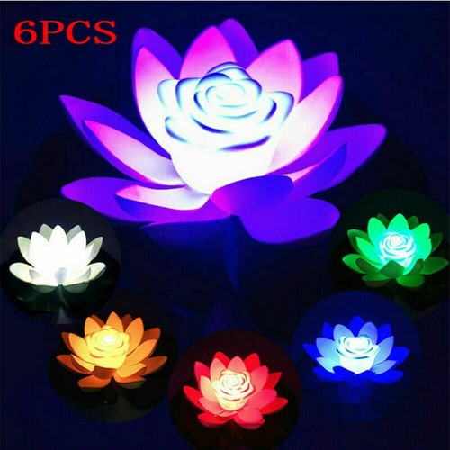 6pcs solar floating - 6pcs, lily