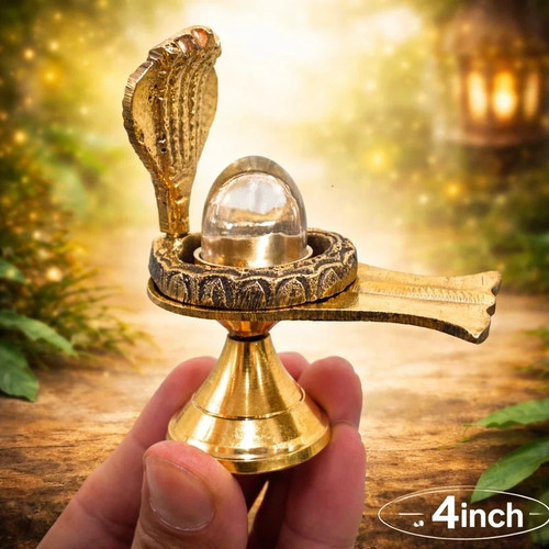 Brass stand lord shiva - brass, lingam
