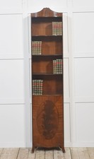 Mahogany Open Bookcase | Georgian Style | Adjustable Shelves & Inlaid Cupboard