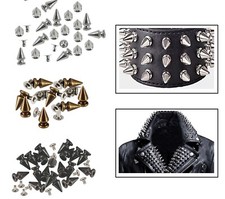 100x 12mm Punk Cone Spikes Screwback Studs for DIY Leather Clothing Jacket craft