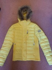 Womens Superdry Yellow Puffer Jacket Size 12 Excellent Condition
