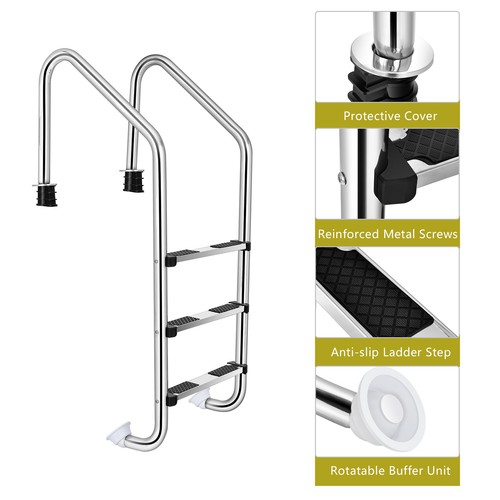 Stainless steel pool ladder - steel,