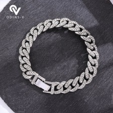 Bracelet Cuban Chunky Link Cz Mens Chain Iced Silver Miami 15mm Necklace Hip Hop