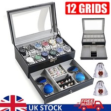 12 Slots Leather Watch Box