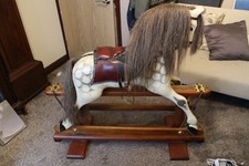 early 20th century dapple grey rocking horse maker rocking horse world southport