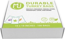 Oven Bags 100 Pack for Turkey Herb Garden Smell Proof All-Purpose - 16" x 18"