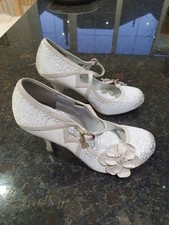 Ruby Shoo Silver Heels Size 7
