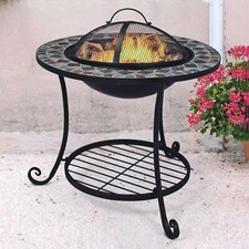 Mosaic firepit bbq grill - bbq,