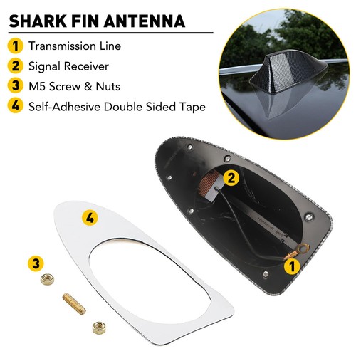 Car black shark fin - black,