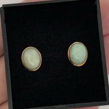 9ct Yellow Gold Jade Stud