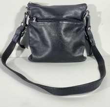 Vintage 1990s Pierre Cardin Black Leather Crossbody Bag 25x23cm