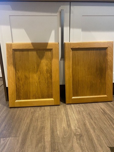 Pair golden oak square - pair, of