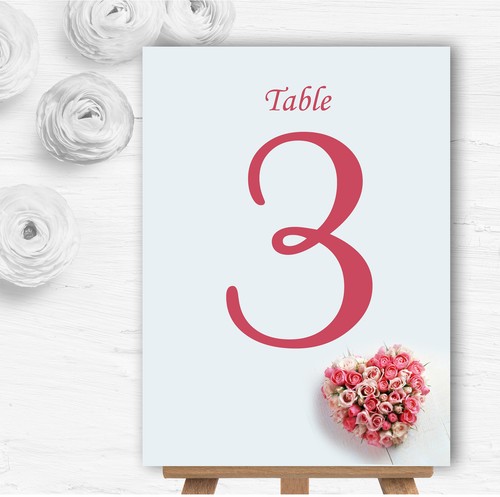 Pink heart roses personalised - pink,