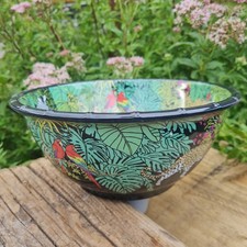 Small Green Maximalist Pattern Hand Wash Basin Sink 25cm