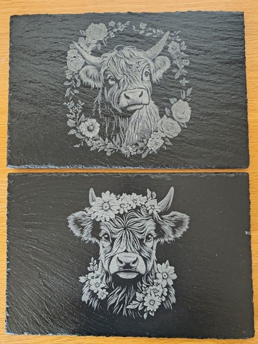Highland cow slate placemats - slate,