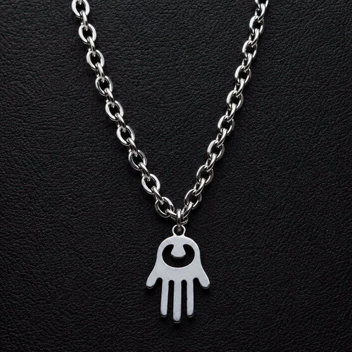 Silver pendant necklace - silver,