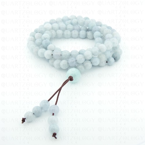 Angelite 108 mala prayer - 108, beads