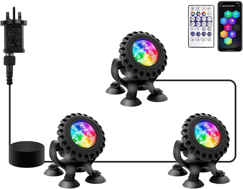 Rgb underwater pond lights - pond,
