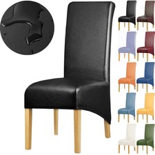 XL PU Leather Dining Chair Covers Slip Cover Waterproof Elastic Chair Protector