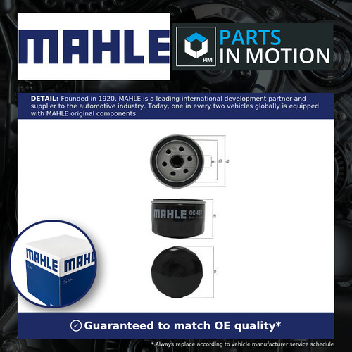 Oil filter oc467 mahle - oil,