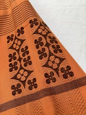 Vintage 1970s Woven Large Tablecloth