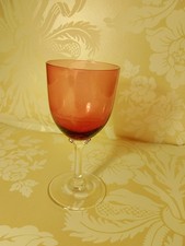 cranberry Stemmed Wine Glass